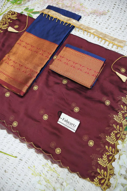 South Indian Festival Traditional Half Saree  (Saraswati)