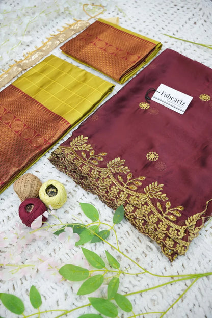 South Indian Festival Traditional Half Saree  (Saraswati)