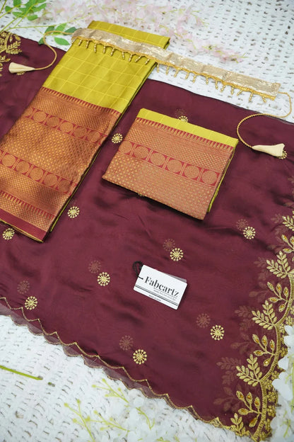 South Indian Festival Traditional Half Saree  (Saraswati)