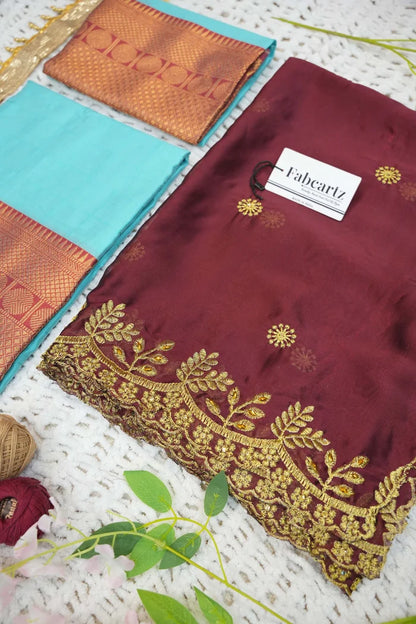 South Indian Festival Traditional Half Saree  (Saraswati)