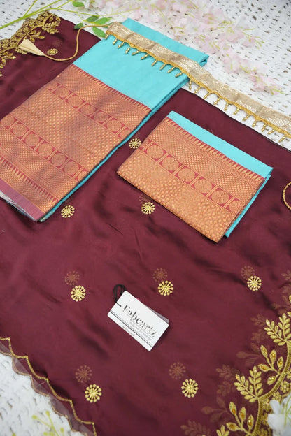 South Indian Festival Traditional Half Saree  (Saraswati)