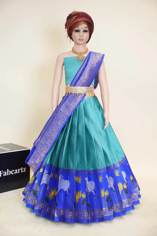 New Kids Traditional South Indian Half Saree (KaamDhenuKids)