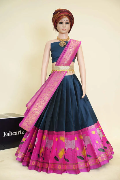 New Kids Traditional South Indian Half Saree (KaamDhenuKids)