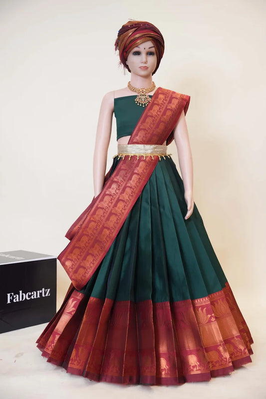 New Kids Traditional South Indian Half Saree (LotusPAttuKids)