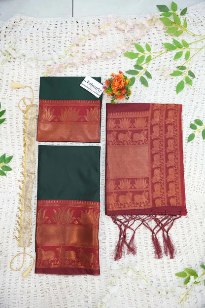 New Kids Traditional South Indian Half Saree (LotusPAttuKids)