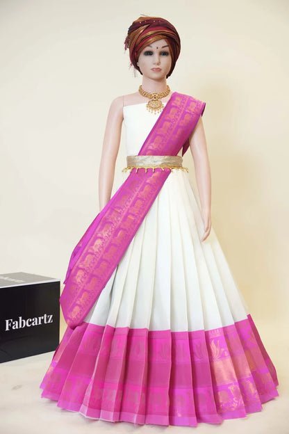 New Kids Traditional South Indian Half Saree (LotusPAttuKids)