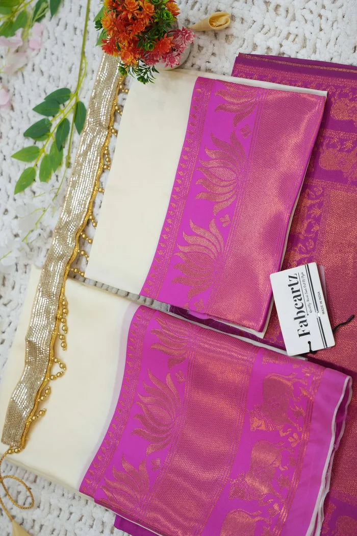 New Kids Traditional South Indian Half Saree (LotusPAttuKids)