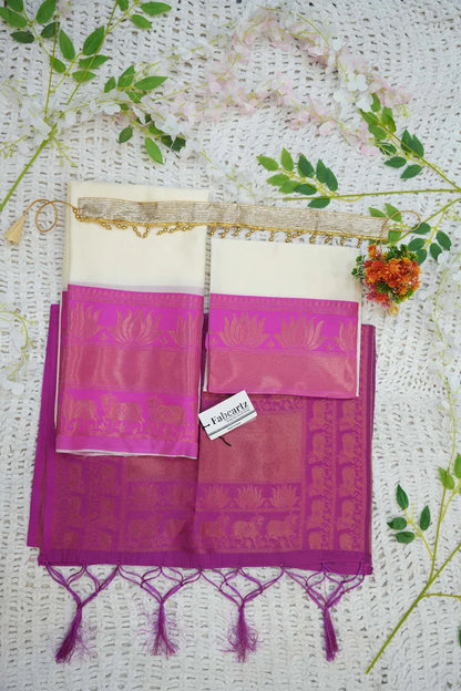 New Kids Traditional South Indian Half Saree (LotusPAttuKids)