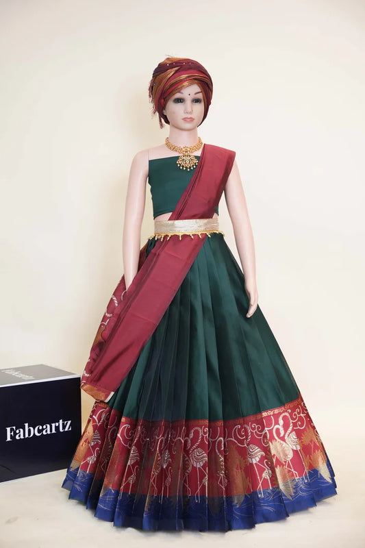 New Kids Traditional South Indian Half Saree (HansPAttuKids)