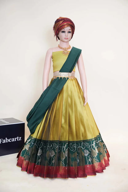 New Kids Traditional South Indian Half Saree (HansPAttuKids)