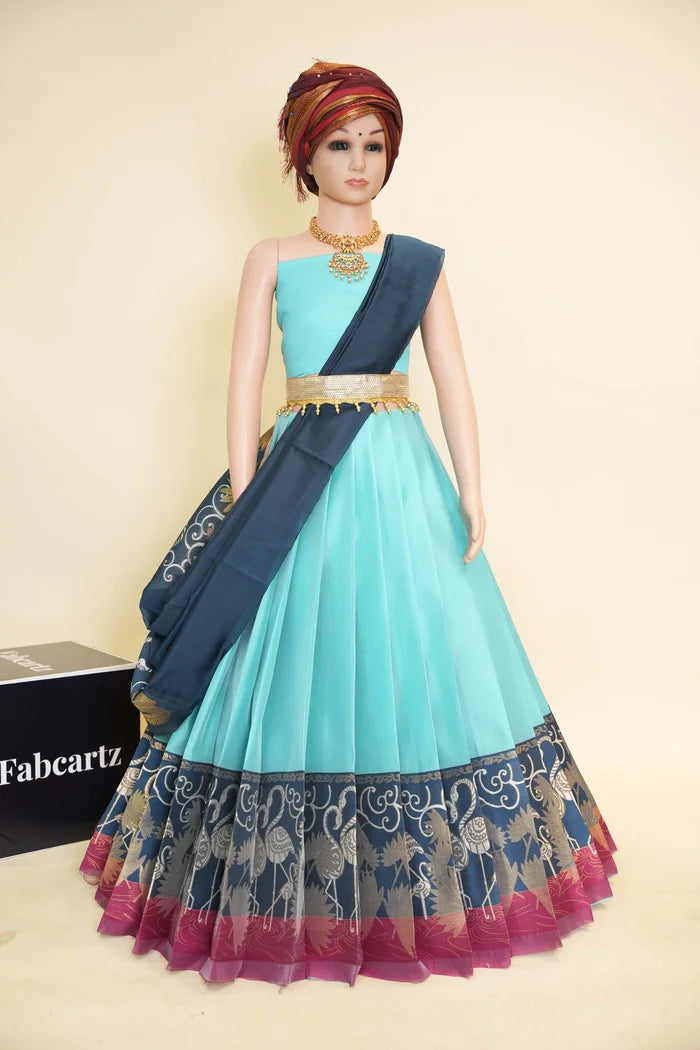 New Kids Traditional South Indian Half Saree (HansPAttuKids)