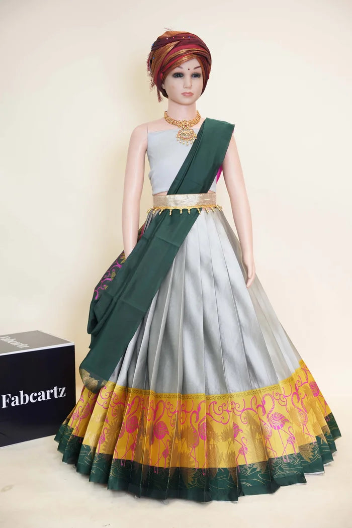 New Kids Traditional South Indian Half Saree (HansPAttuKids)