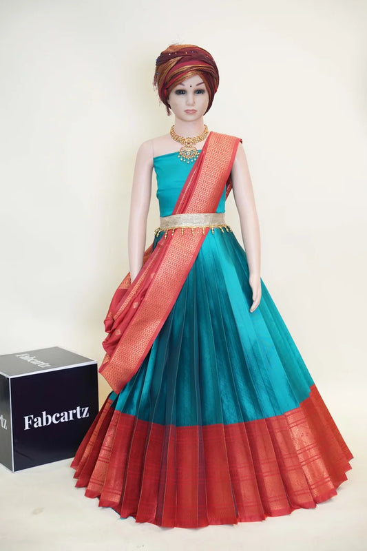 New Kids Traditional South Indian Half Saree (VedPAttuKids)