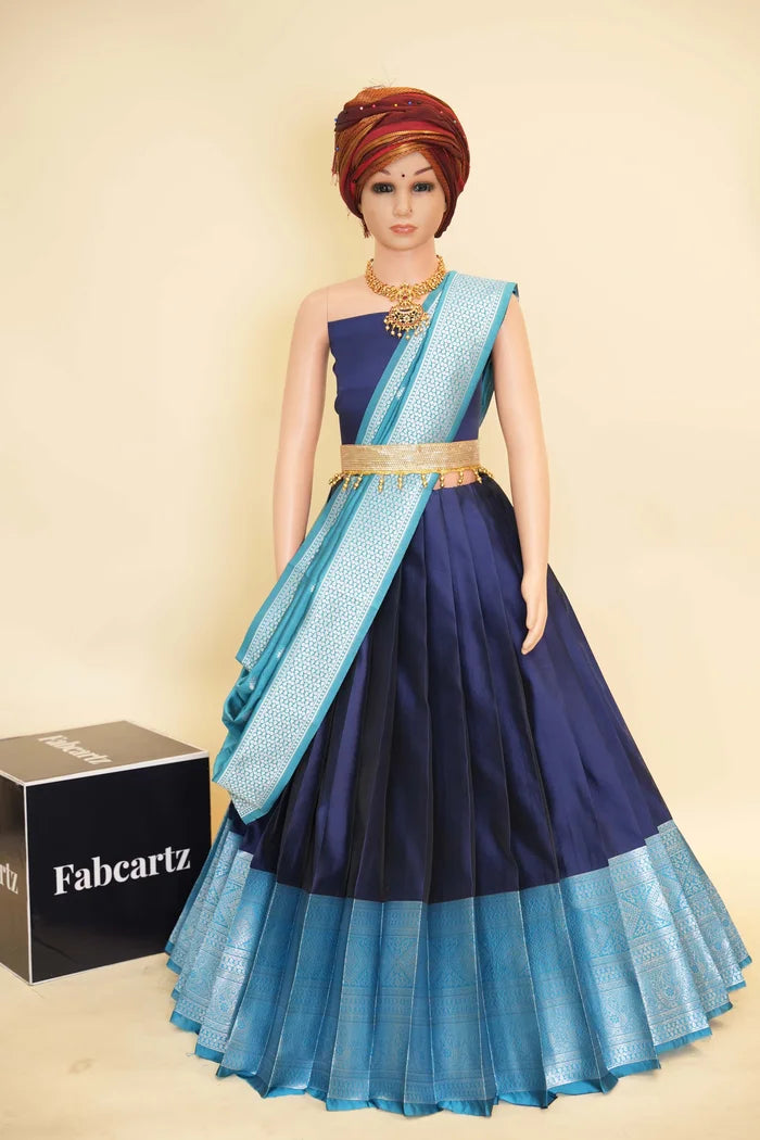 New Kids Traditional South Indian Half Saree (VedPAttuKids)