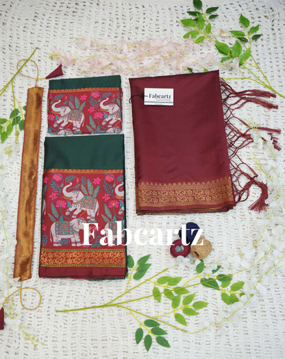 South Indian Festival Traditional Half Saree (JungleeHathi)