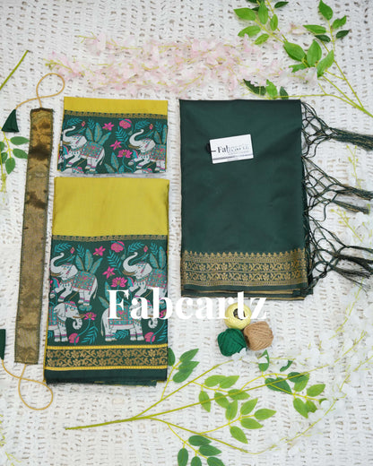 South Indian Festival Traditional Half Saree (JungleeHathi)