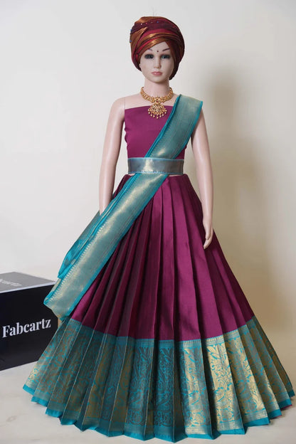New Kids Traditional South Indian Half Saree (Aarvi Kids)