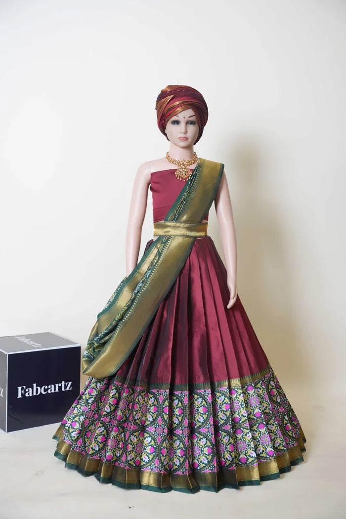 New Kids Traditional South Indian Half Saree (GolGolKIDS)