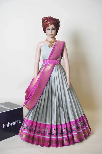 South Indian Festival Traditional Half Saree (DharmiKids)