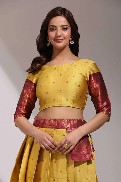 South Indian Festival Traditional Half Saree (CloverPattu)