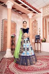 South Indian Festival Traditional Half Saree VintageCow