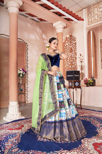 South Indian Festival Traditional Half Saree VintageCow