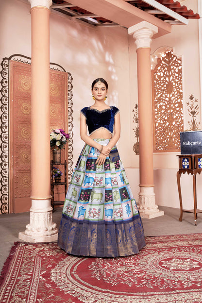 South Indian Festival Traditional Half Saree VintageCow