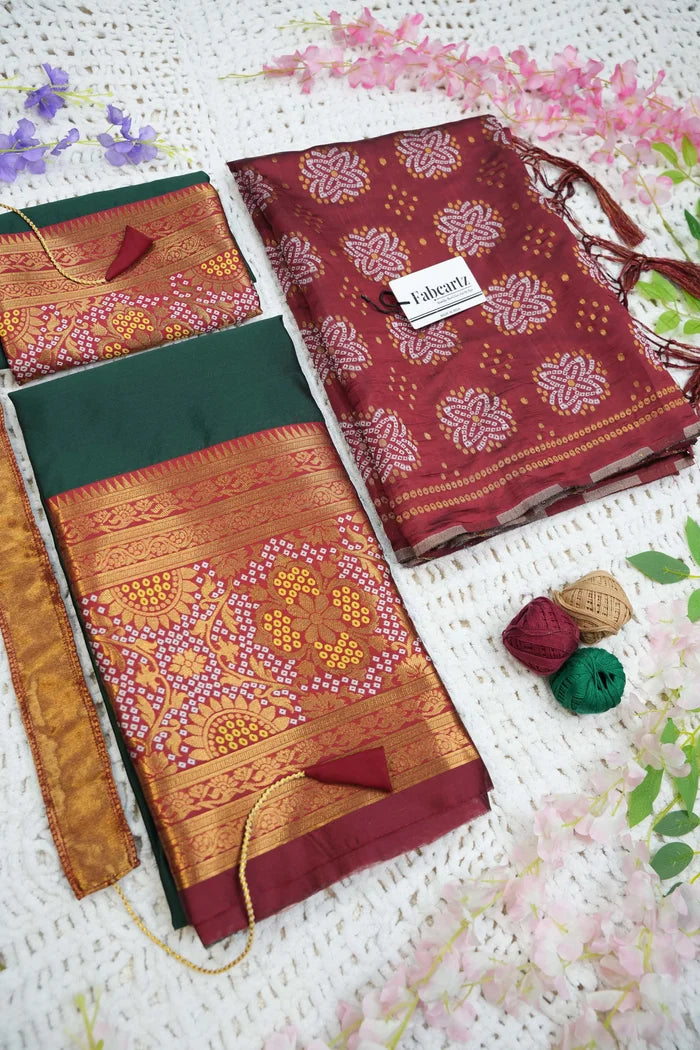 దక్షిణ భారత పండుగ సాంప్రదాయ హాఫ్ చీర (ఛవి) 