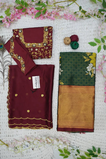 దక్షిణ భారత పండుగ సాంప్రదాయ హాఫ్ చీర (ఛవి) 
