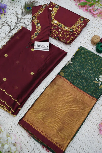దక్షిణ భారత పండుగ సాంప్రదాయ హాఫ్ చీర (ఛవి) 