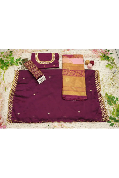 Pranavi Women's Woven Design zari work Half Saree with Embroidered Blouse and Dupatta