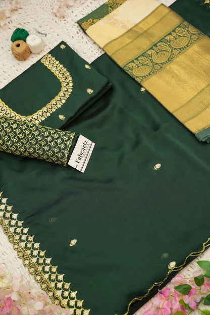 Pranavi Women's Woven Design zari work Half Saree with Embroidered Blouse and Dupatta