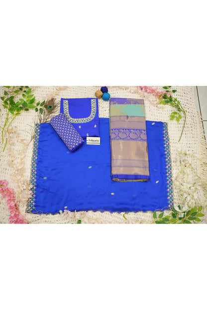 Pranavi Women's Woven Design zari work Half Saree with Embroidered Blouse and Dupatta