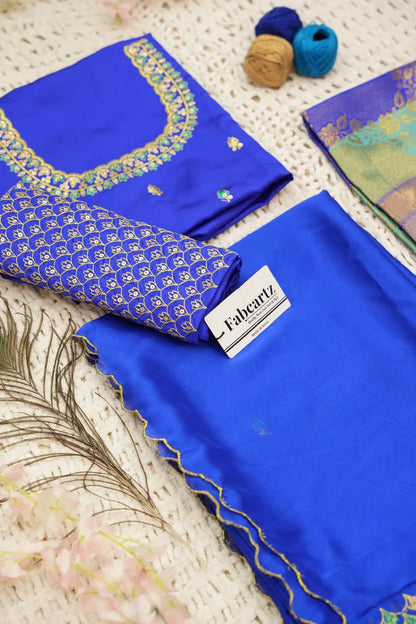 Pranavi Women's Woven Design zari work Half Saree with Embroidered Blouse and Dupatta