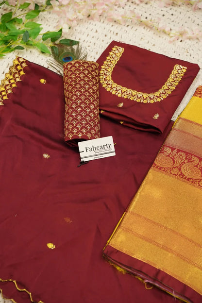 Pranavi Women's Woven Design zari work Half Saree with Embroidered Blouse and Dupatta