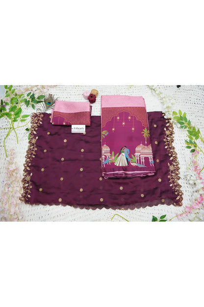 Taj Mahal Women's Woven Design zari work Half Saree with Embroidered Blouse and Dupatta