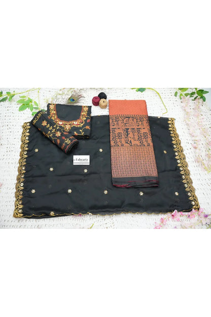 PihuPattu  Women's Woven Design zari work Half Saree with Embroidered Blouse and Dupatta