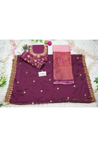 PihuPattu  Women's Woven Design zari work Half Saree with Embroidered Blouse and Dupatta
