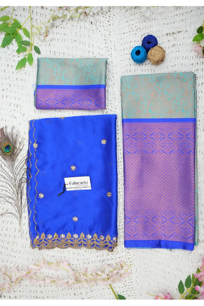 SudhaPattu  Women's Woven Design zari work Half Saree with Embroidered Blouse and Dupatta