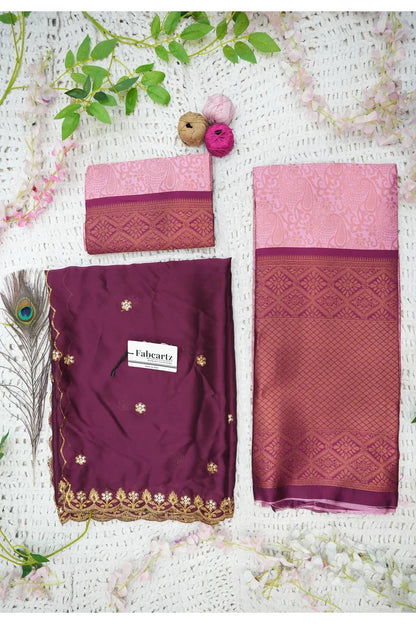 SudhaPattu  Women's Woven Design zari work Half Saree with Embroidered Blouse and Dupatta