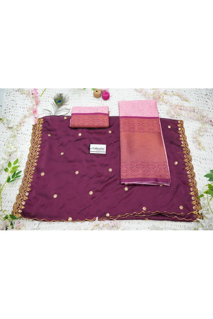 SudhaPattu  Women's Woven Design zari work Half Saree with Embroidered Blouse and Dupatta