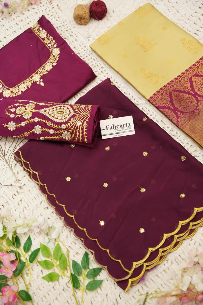 BittuPattu  Women's Woven Design zari work Half Saree with Embroidered Blouse and Dupatta