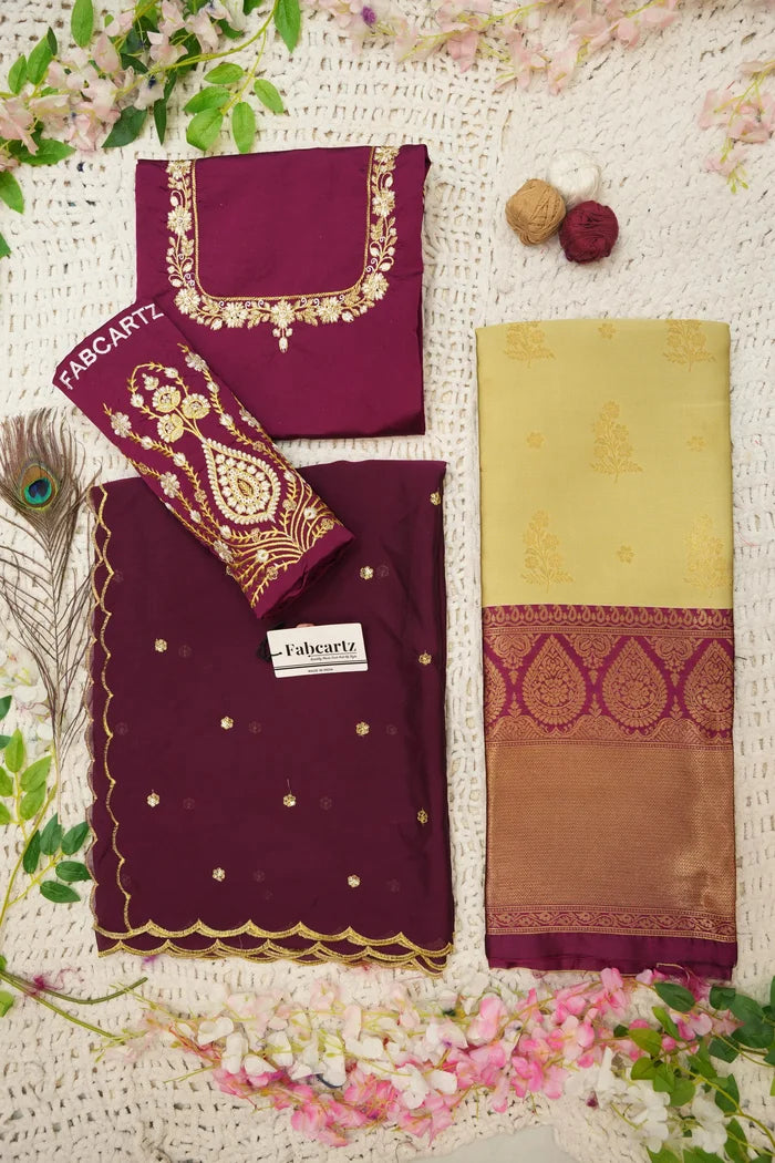 BittuPattu  Women's Woven Design zari work Half Saree with Embroidered Blouse and Dupatta