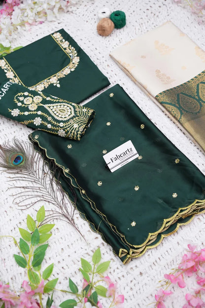 BittuPattu  Women's Woven Design zari work Half Saree with Embroidered Blouse and Dupatta