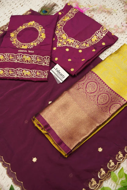HathiGhoda Women's Woven Design zari work Half Saree with Embroidered Blouse and Dupatta