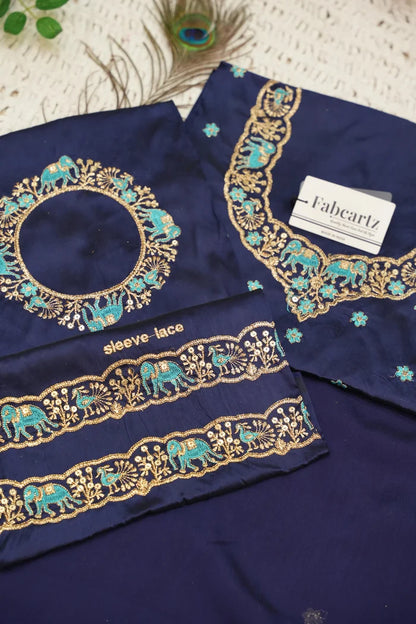 HathiGhoda Women's Woven Design zari work Half Saree with Embroidered Blouse and Dupatta
