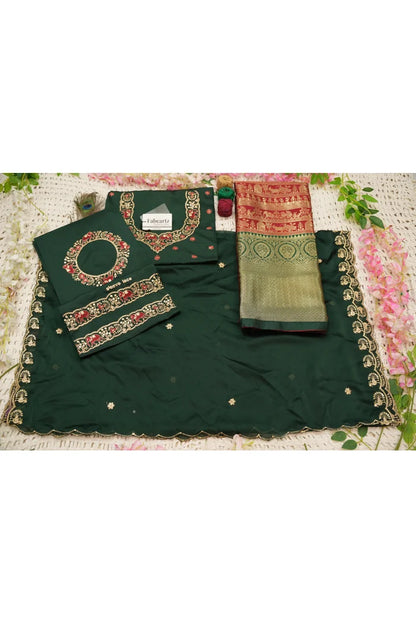 HathiGhoda Women's Woven Design zari work Half Saree with Embroidered Blouse and Dupatta