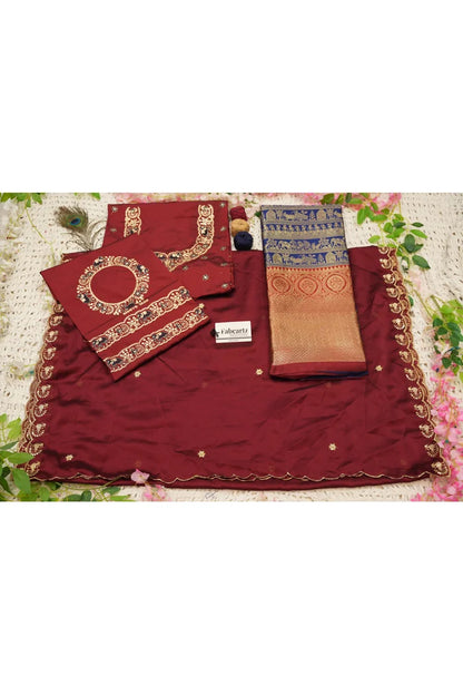 HathiGhoda Women's Woven Design zari work Half Saree with Embroidered Blouse and Dupatta