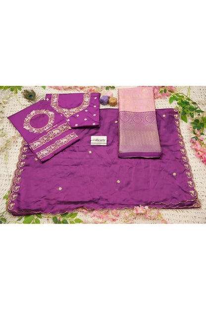 HathiGhoda Women's Woven Design zari work Half Saree with Embroidered Blouse and Dupatta