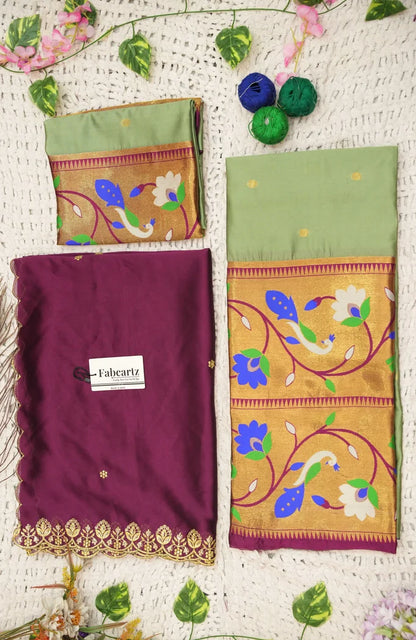 Rupmani Women's Woven Design zari work Half Saree with Embroidered Blouse and Dupatta